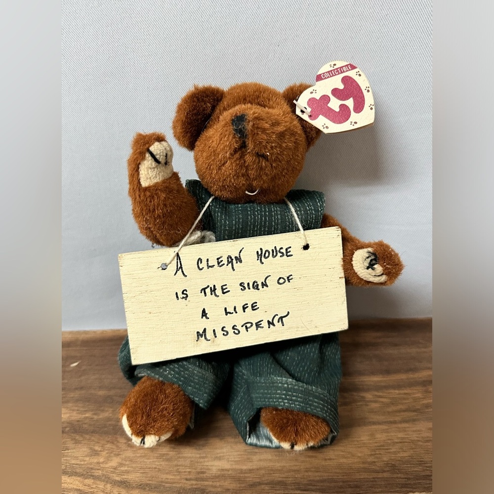 TY 1993 Collectibles Henry Style 6005‎ Beanie Bear With Jumpsuit Overalls